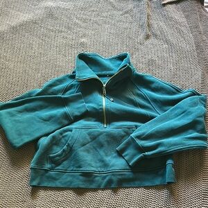 Teal Quarter-Zip Pullover